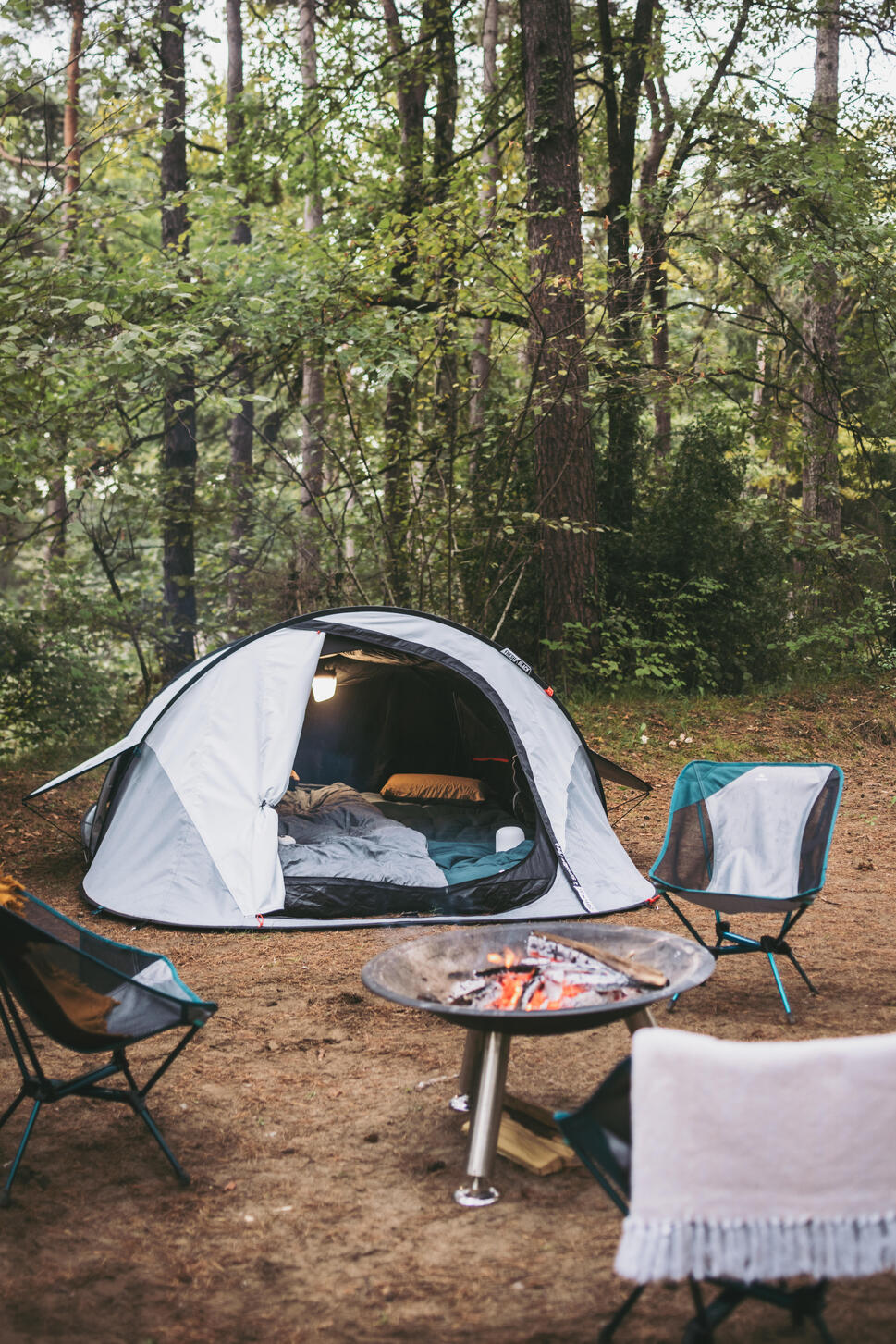 Quechua 2 Second Fresh & Black Waterproof Pop Up Camping Tent 3 Person