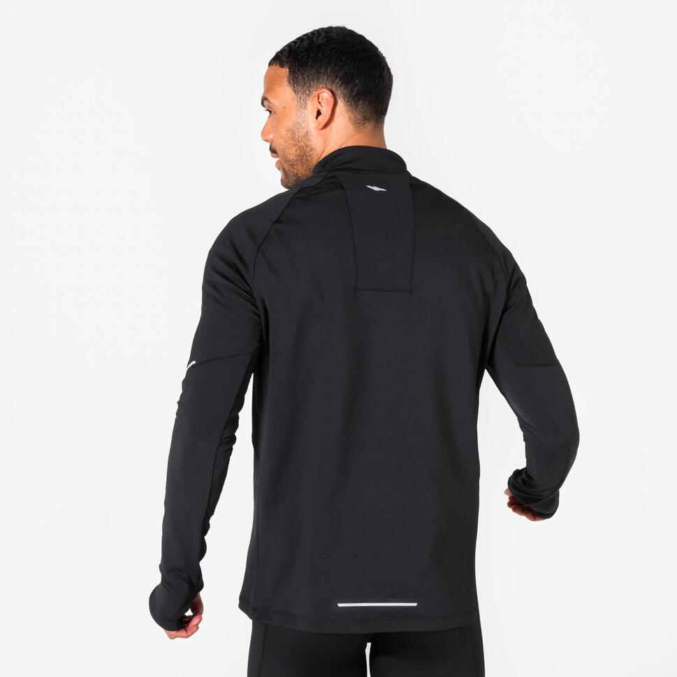 Kiprun Men's Run 500 Warm Long-Sleeved Half Zip T-shirt