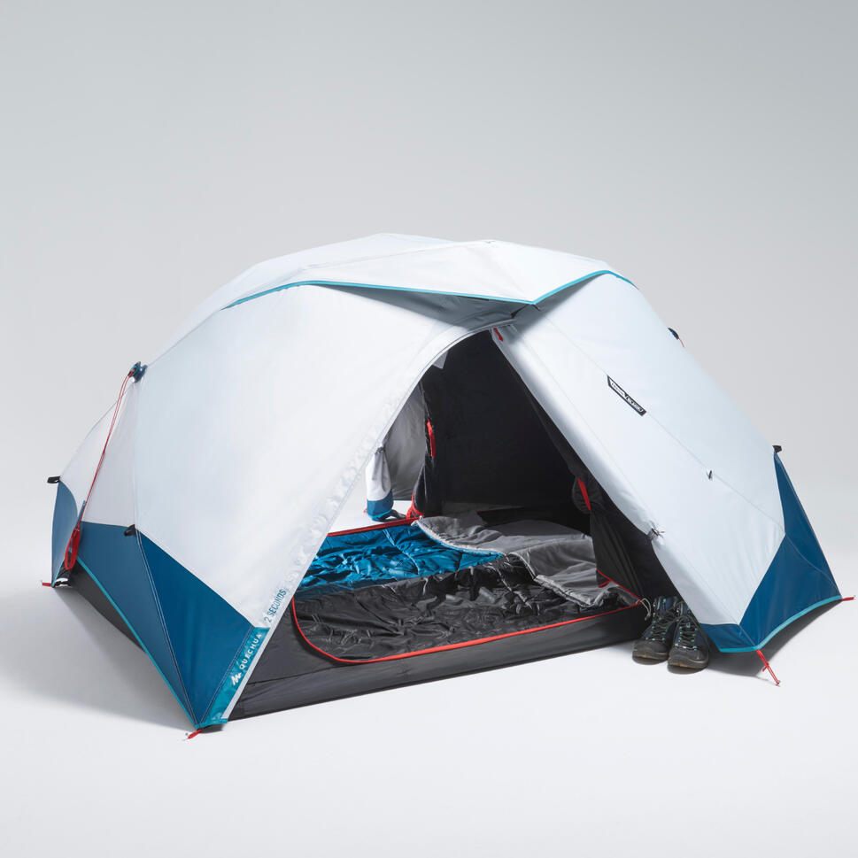 Quechua 2 Second Easy Fresh & Black Waterproof Pop Up Camping Tent 2 Person