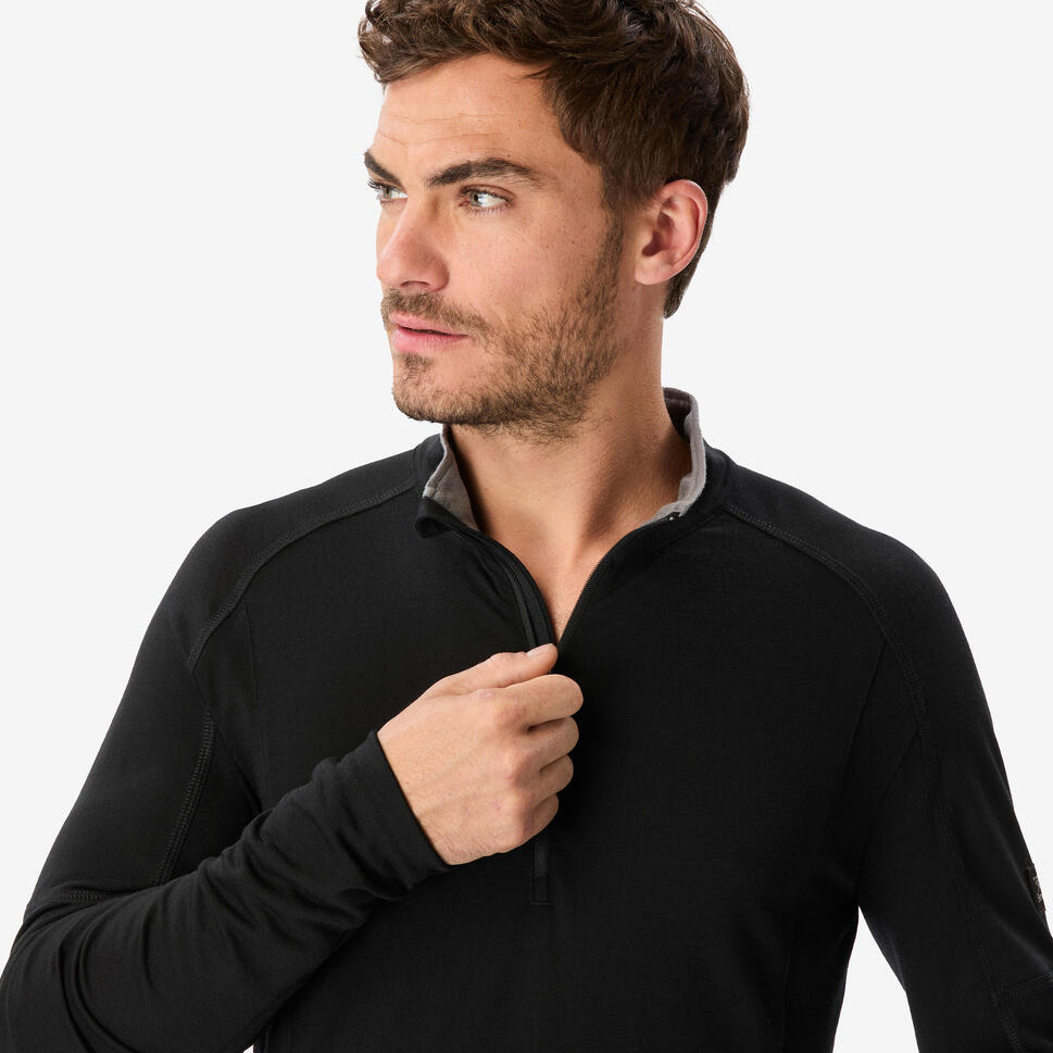 Simond Men’s 1/2 Zip  Long-Sleeved Merino Wool Shirt