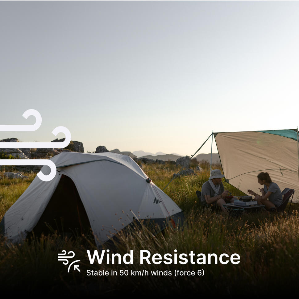 Quechua 2 Second Easy Fresh & Black Waterproof Pop Up Camping Tent 2 Person