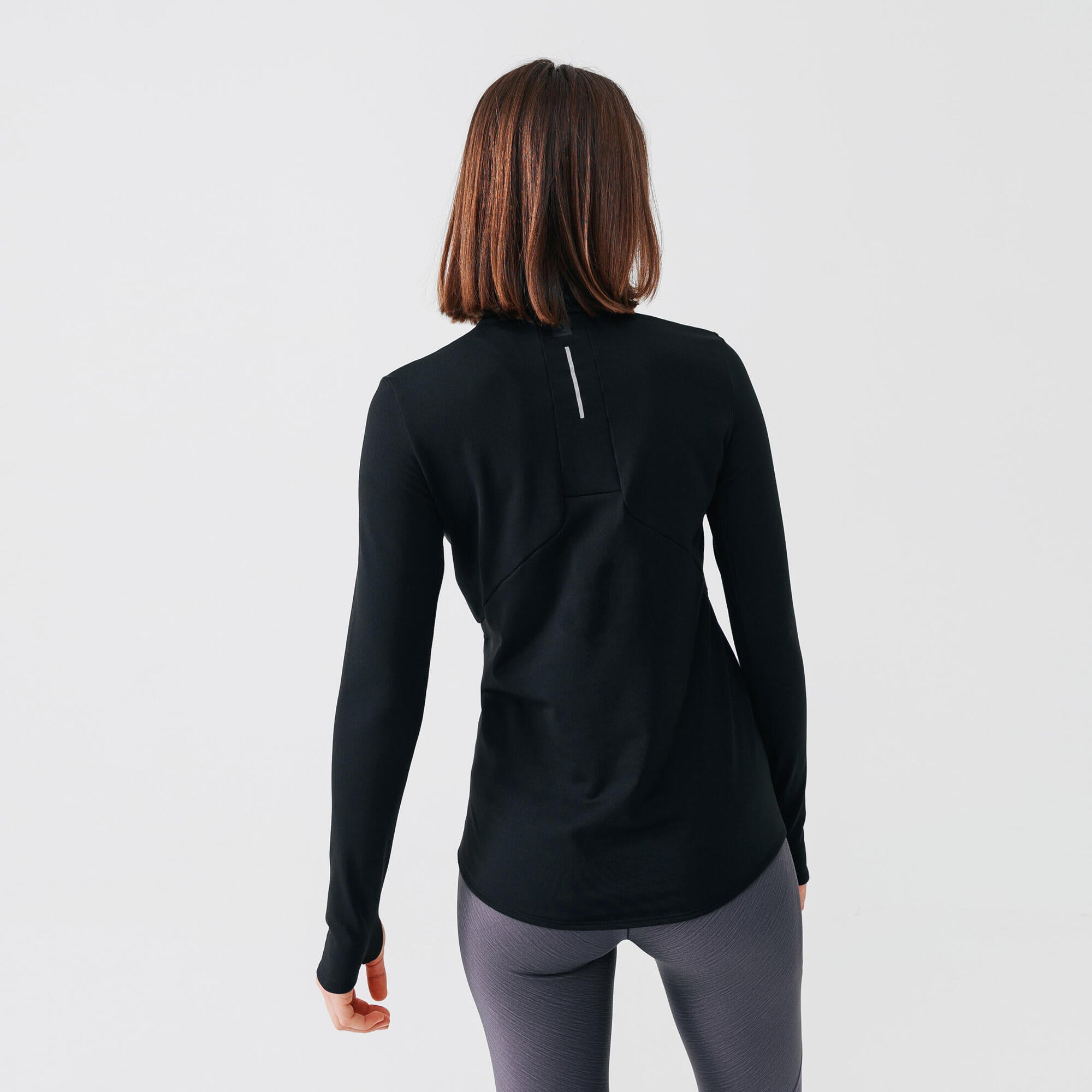 Women's 100 Long-Sleeved Half-Zip Running T-shirt – Decathlon