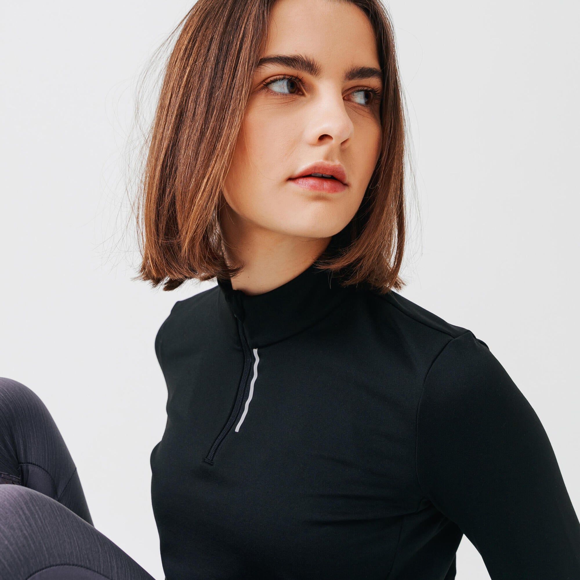 Women's 100 Long-Sleeved Half-Zip Running T-shirt – Decathlon