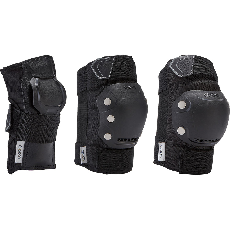 Oxelo FIT500 Protective Gear Set w KneeElbow Pads & Wrist Guard Adul