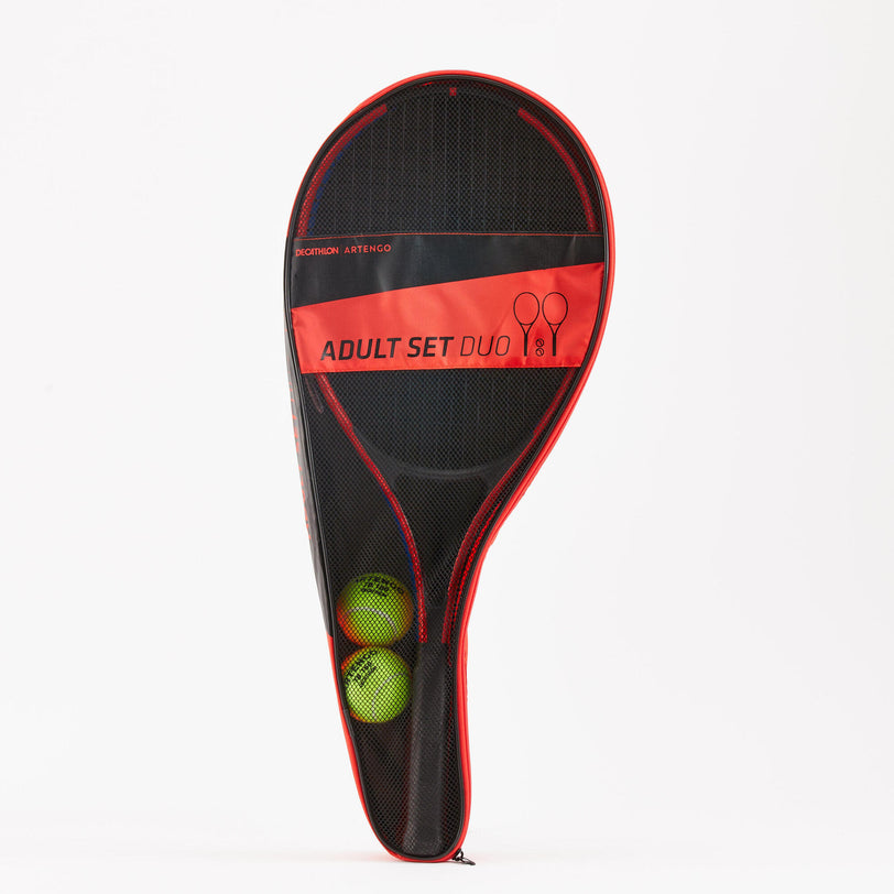 Artengo Duo Tennis Set with 2 Rackets + 2 Balls + 1 Bag Decathlon