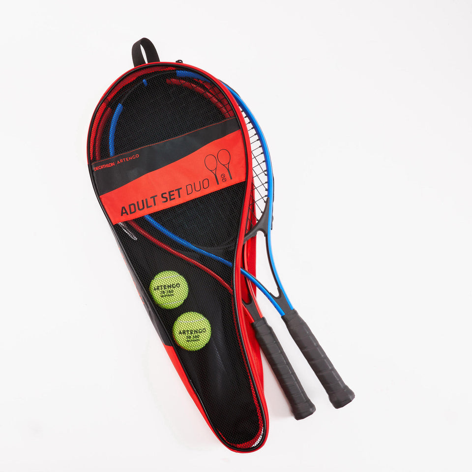 Artengo Duo Tennis Set with 2 Rackets + 2 Balls + 1 Bag Decathlon