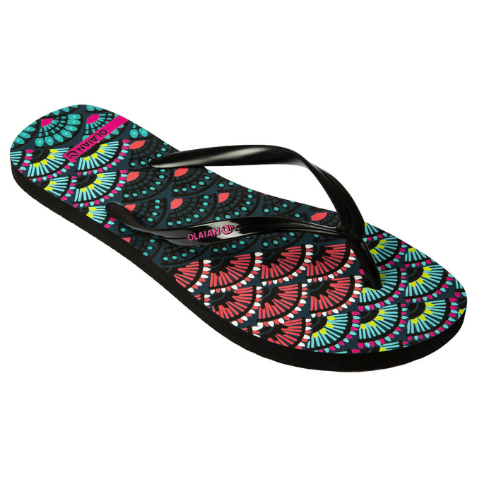 Olaian 120, Beach Flip-Flops, Women's  Beach flip flops, Womens flip flops,  Printed flip flops